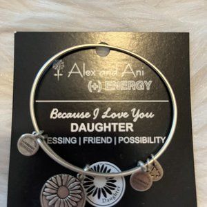 Alex and Ani Because I Love My Daughter Bangle Bracelet Silver